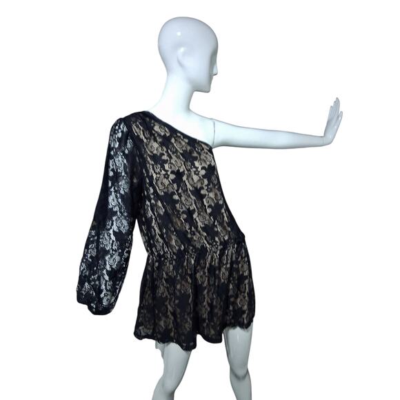 Women's Bisou Bisou Women's size XL Lace Whimsigoth Witchy One Shoulder Dress - Picture 1 of 12